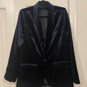 Luxe Velvet Blazer Navy Blue